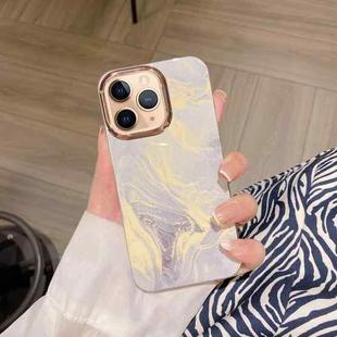 For iPhone 11 Pro Max Colorful Shell Texture Marble PC + TPU Phone Case(White)