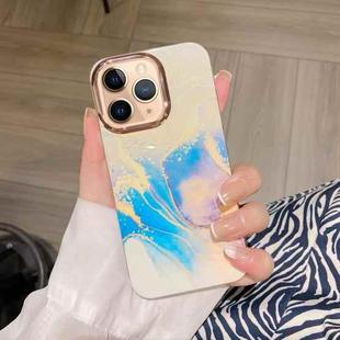 For iPhone 11 Pro Max Colorful Shell Texture Marble PC + TPU Phone Case(Blue Purple)