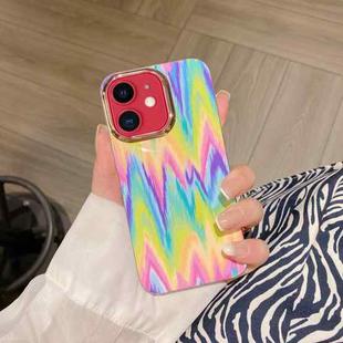 For iPhone 11 Colorful Shell Texture Marble PC + TPU Phone Case(Rainbow Stripe)