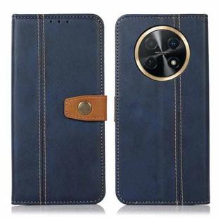 For Huawei Nova Y91 4G / Enjoy 60X Stitching Thread Calf Texture Leather Phone Case(Blue)