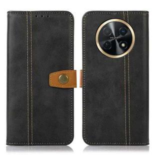 For Huawei Nova Y91 4G / Enjoy 60X Stitching Thread Calf Texture Leather Phone Case(Black)