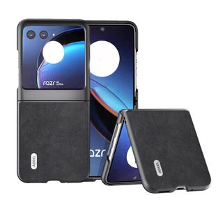 For Motorola Razr 40 Ultra ABEEL Morocco Texture PU Phone Case(Black)