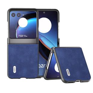 For Motorola Razr 40 Ultra ABEEL Morocco Texture PU Phone Case(Blue)