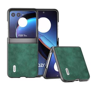 For Motorola Razr 40 Ultra ABEEL Morocco Texture PU Phone Case(Green)