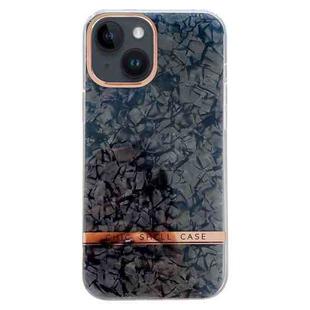 For iPhone 14 Plus Electroplating Shell Texture TPU Phone Case(Black)