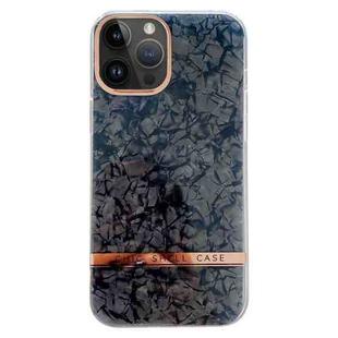 For iPhone 14 Pro Electroplating Shell Texture TPU Phone Case(Black)