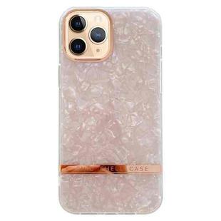 For iPhone 11 Pro Max Electroplating Shell Texture TPU Phone Case(Pink)