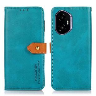 For Honor 400 KHAZNEH Dual-color Cowhide Texture Flip Leather Phone Case(Blue)