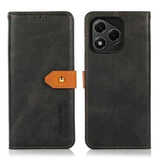 For Honor 400 Lite KHAZNEH Dual-color Cowhide Texture Flip Leather Phone Case(Black)