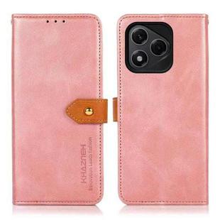 For Honor 400 Lite KHAZNEH Dual-color Cowhide Texture Flip Leather Phone Case(Rose Gold)