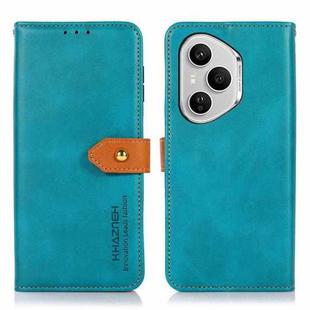 For Honor 400 Pro Global 160.8mm KHAZNEH Dual-color Cowhide Texture Flip Leather Phone Case(Blue)