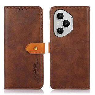 For Honor 400 Pro Global 160.8mm KHAZNEH Dual-color Cowhide Texture Flip Leather Phone Case(Brown)