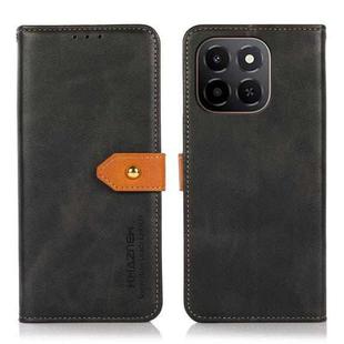 For Honor X6c 4G KHAZNEH Dual-color Cowhide Texture Flip Leather Phone Case(Black)