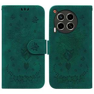 For Tecno Camon 30 4G / 5G Butterfly Rose Embossed Leather Phone Case(Green)