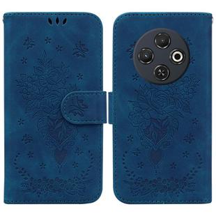 For Tecno Spark 30C Butterfly Rose Embossed Leather Phone Case(Blue)