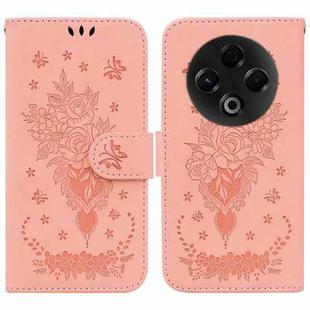 For Tecno Spark 30 4G Butterfly Rose Embossed Leather Phone Case(Pink)