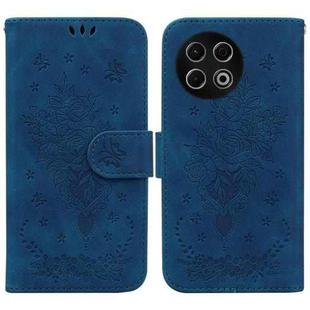For Tecno Spark 30 Pro Butterfly Rose Embossed Leather Phone Case(Blue)