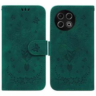 For Tecno Spark 30 Pro Butterfly Rose Embossed Leather Phone Case(Green)