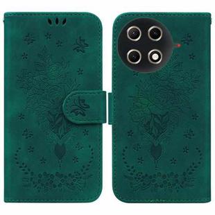 For Tecno Camon 30S / Camon 30S Pro Butterfly Rose Embossed Leather Phone Case(Green)