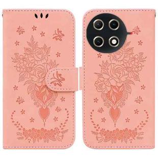 For Tecno Camon 30S / Camon 30S Pro Butterfly Rose Embossed Leather Phone Case(Pink)