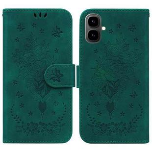For Tecno Pop 10 / Spark Go 2 4G Butterfly Rose Embossed Leather Phone Case(Green)