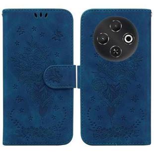For Tecno Pop 9 5G / Spark 30C 5G Butterfly Rose Embossed Leather Phone Case(Blue)