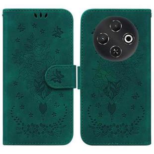 For Tecno Pop 9 5G / Spark 30C 5G Butterfly Rose Embossed Leather Phone Case(Green)