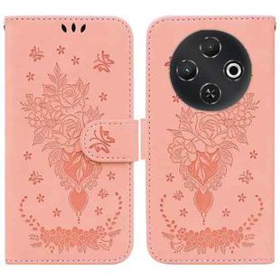 For Tecno Pop 9 5G / Spark 30C 5G Butterfly Rose Embossed Leather Phone Case(Pink)