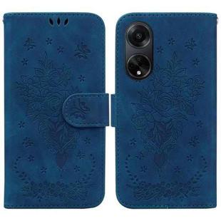 For OPPO A98 5G / F23 5G India Butterfly Rose Embossed Leather Phone Case(Blue)