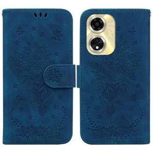 For OPPO A59 5G / A2M Butterfly Rose Embossed Leather Phone Case(Blue)