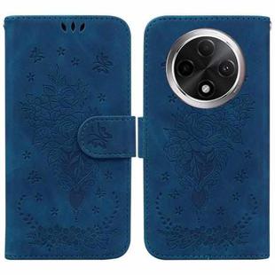 For OPPO A3 Pro 5G Butterfly Rose Embossed Leather Phone Case(Blue)