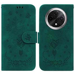 For OPPO A3 Pro 5G Butterfly Rose Embossed Leather Phone Case(Green)
