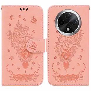 For OPPO A3 Pro 5G Butterfly Rose Embossed Leather Phone Case(Pink)