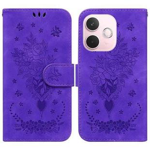 For OPPO A5 Pro 5G Butterfly Rose Embossed Leather Phone Case(Purple)