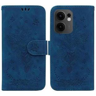 For OPPO Reno13 F 4G / 5G Butterfly Rose Embossed Leather Phone Case(Blue)