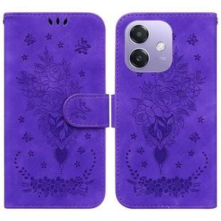 For OPPO A5x 5G / A3 4G / 5G / A3x 4G / 5G Butterfly Rose Embossed Leather Phone Case(Purple)