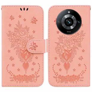 For Realme 11 Pro 5G/11 Pro+ 5G/Narzo 60 Pro 5G Butterfly Rose Embossed Leather Phone Case(Pink)