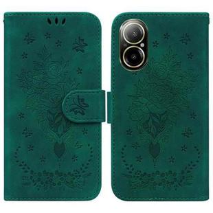 For Realme C67 4G Global Butterfly Rose Embossed Leather Phone Case(Green)