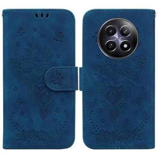 For Realme 12 5G Butterfly Rose Embossed Leather Phone Case(Blue)