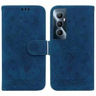 For Realme C65 4G Butterfly Rose Embossed Leather Phone Case(Blue)