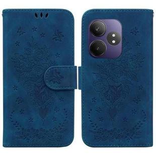 For Realme GT 6 / GT 6T / GT Neo6 Butterfly Rose Embossed Leather Phone Case(Blue)