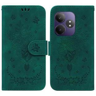 For Realme GT 6 / GT 6T / GT Neo6 Butterfly Rose Embossed Leather Phone Case(Green)