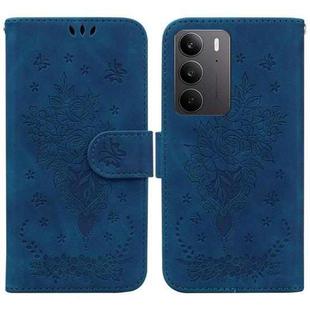 For Realme C75 Butterfly Rose Embossed Leather Phone Case(Blue)