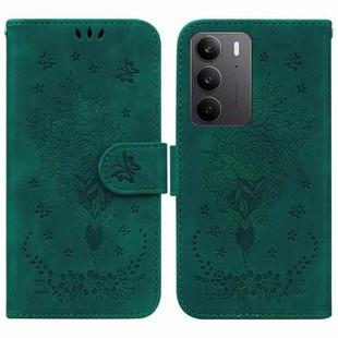 For Realme C75 Butterfly Rose Embossed Leather Phone Case(Green)