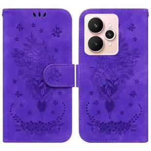 For Realme 15 5G / Realme 15 Pro 5G Butterfly Rose Embossed Leather Phone Case(Purple)