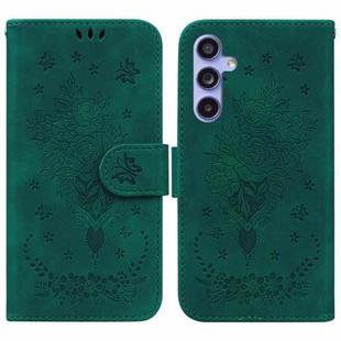 For Samsung Galaxy S23 FE 5G Butterfly Rose Embossed Leather Phone Case(Green)