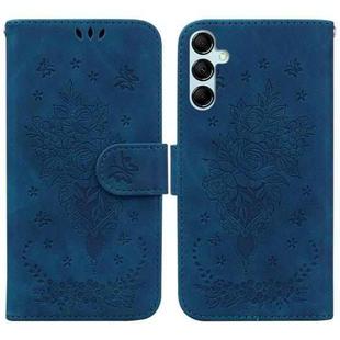 For Samsung Galaxy M34 5G/F34 5G Butterfly Rose Embossed Leather Phone Case(Blue)