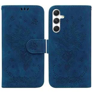 For Samsung Galaxy S24+ 5G Butterfly Rose Embossed Leather Phone Case(Blue)
