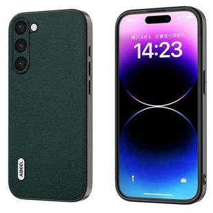 For Samsung Galaxy S23+ 5G ABEEL Genuine Leather Luolai Series Phone Case(Dark Green)