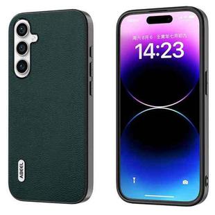 For Samsung Galaxy S23 FE 5G ABEEL Genuine Leather Luolai Series Phone Case(Dark Green)